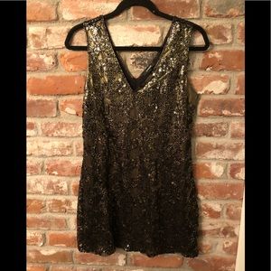 Gold sequined glitter dress